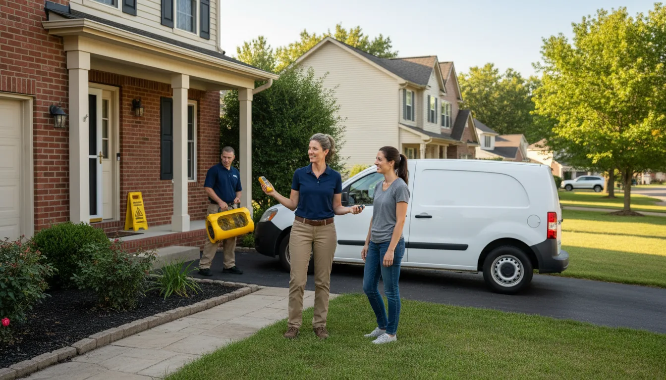 Residential water damage restoration in Afton, OK